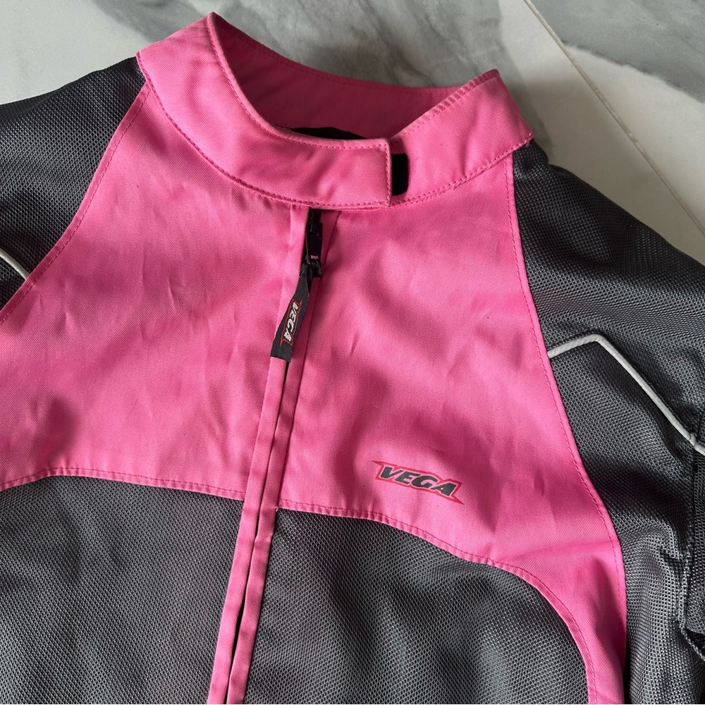 VEGA Women’s Pink & Black Mesh Motorcycle Tactical Jacket w/ Armor Size Large